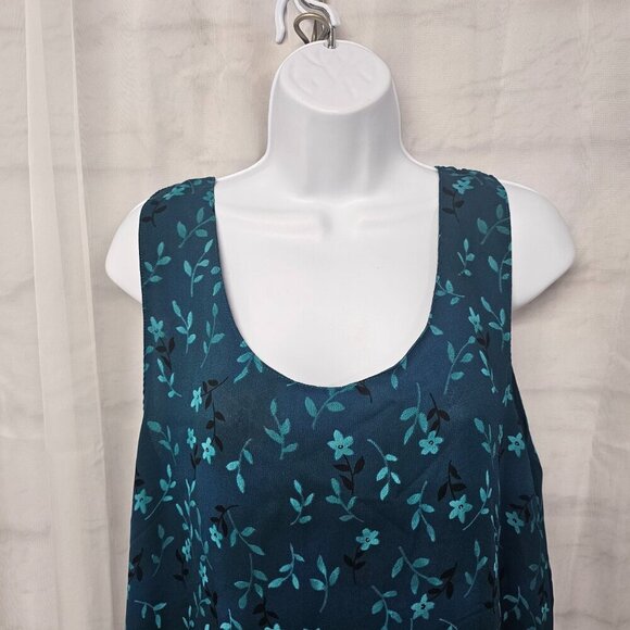 Blue Rust Floral Sleeveless Maxi Dress Reversible Boho M+ - Picture 2 of 10